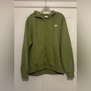 Nike Olive Green Zip-Up Hoodie Mens Size Large
